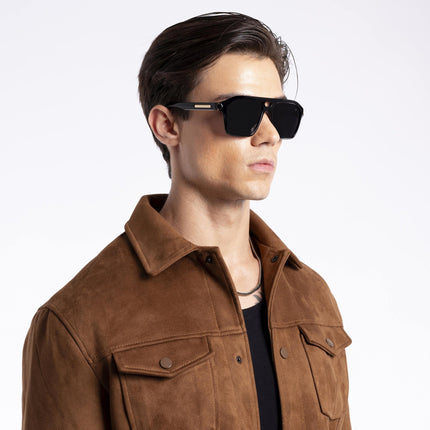 Ridge | Shine Black Wayfarer Polarized Sunglasses - PMG4346