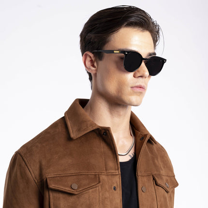 Active Shine Black Round Polarized Sunglasses - PMG4470