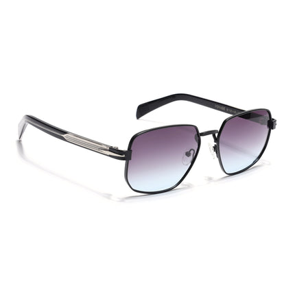 Square Polarized Sunglasses for Men & Women (Grey & Clear Lens | Black Frame - SLPMG7232)
