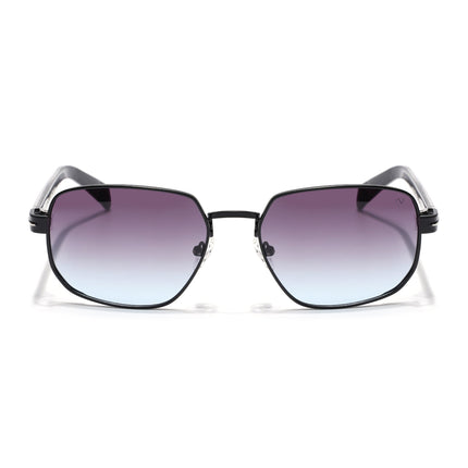 Square Polarized Sunglasses for Men & Women (Grey & Clear Lens | Black Frame - SLPMG7232)