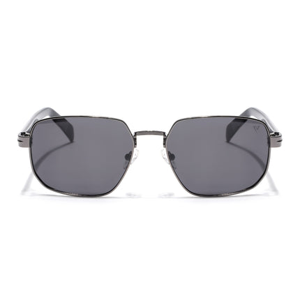 Square Polarized Sunglasses for Men & Women (Grey Lens | Grey Frame - SLPMG7233)