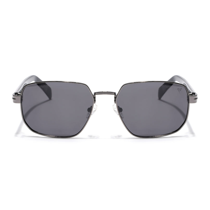 Square Polarized Sunglasses for Men & Women (Grey Lens | Grey Frame - SLPMG7233)