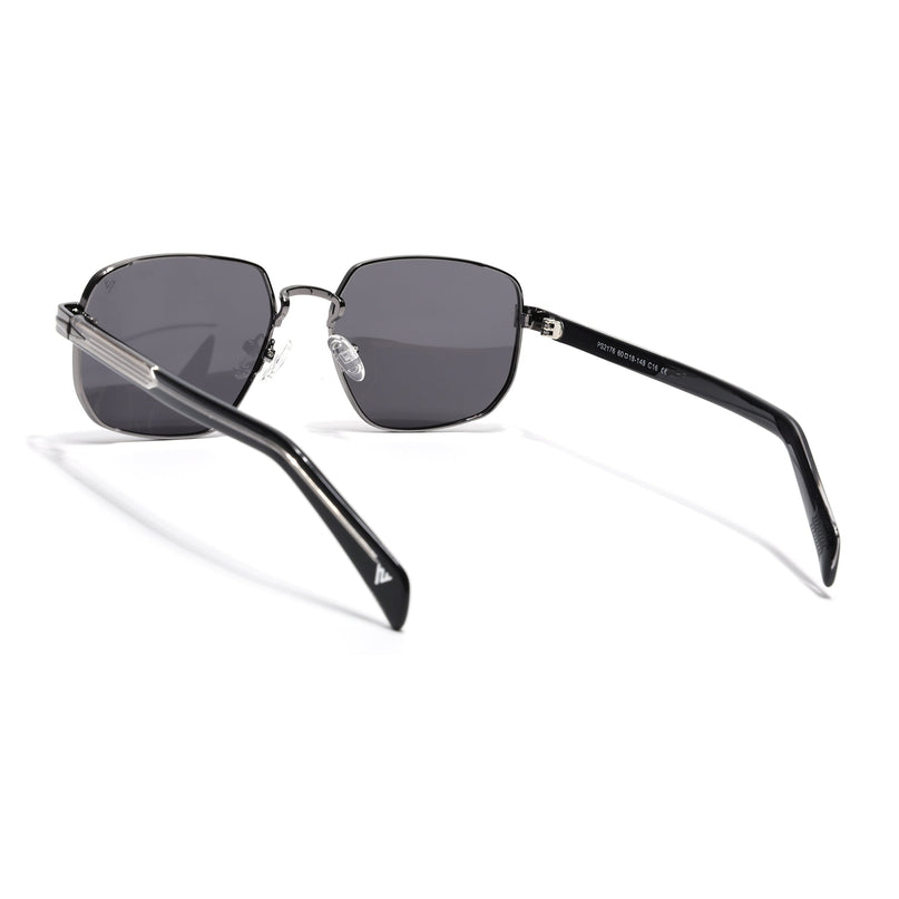Square Polarized Sunglasses for Men & Women (Grey Lens | Grey Frame - SLPMG7233)