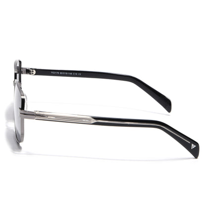 Square Polarized Sunglasses for Men & Women (Grey Lens | Grey Frame - SLPMG7233)