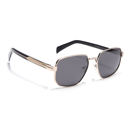 Square Polarized Sunglasses for Men & Women (Grey Lens | Rose Golden Frame - SLPMG7234)