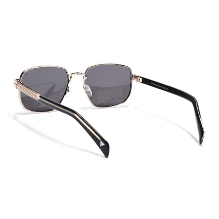 Square Polarized Sunglasses for Men & Women (Grey Lens | Rose Golden Frame - SLPMG7234)