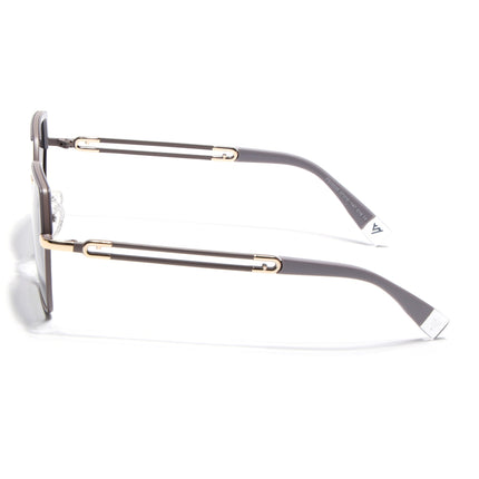 Hexagonal Polarized Sunglasses for Men & Women (Grey & Clear Lens | Grey Frame - SLPMG7204)