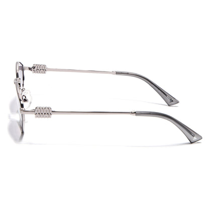 Hexagonal Polarized Sunglasses for Men & Women (Grey & Clear Lens | Silver Frame - SLPMG7206)