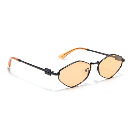 Hexagonal Polarized Sunglasses for Men & Women (Orange Lens | Black Frame - SLPMG7208)