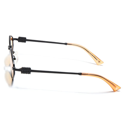 Hexagonal Polarized Sunglasses for Men & Women (Orange Lens | Black Frame - SLPMG7208)