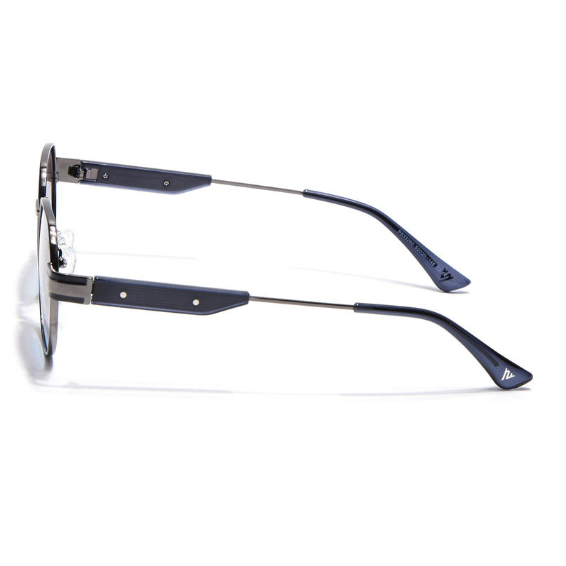 Round Polarized Sunglasses for Men & Women (Brown & Grey Lens | Black Frame - SLPMG7214)