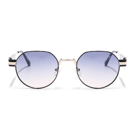 Round Polarized Sunglasses for Men & Women (Grey & Clear Lens | Black Frame - SLPMG7216)