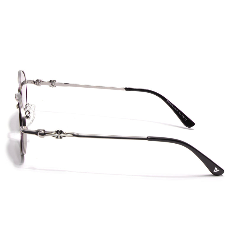 Oval Polarized Sunglasses for Men & Women (Brown & Clear Lens | Silver Frame - SLPMG7230)