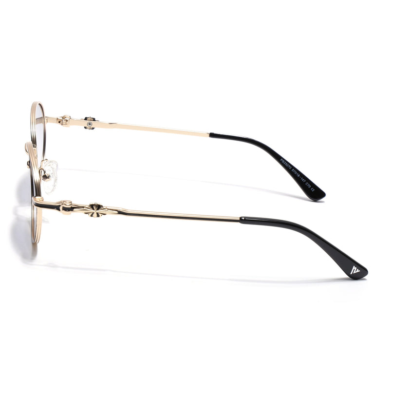 Oval Polarized Sunglasses for Men & Women (Grey & Brown Lens | Golden Frame - SLPMG7231)