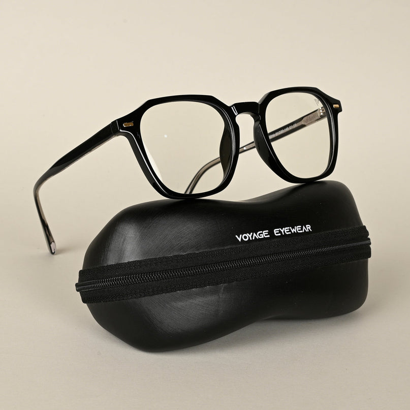 Voyage Black Wayfarer Eyeglasses for Men & Women - MG4398-C1