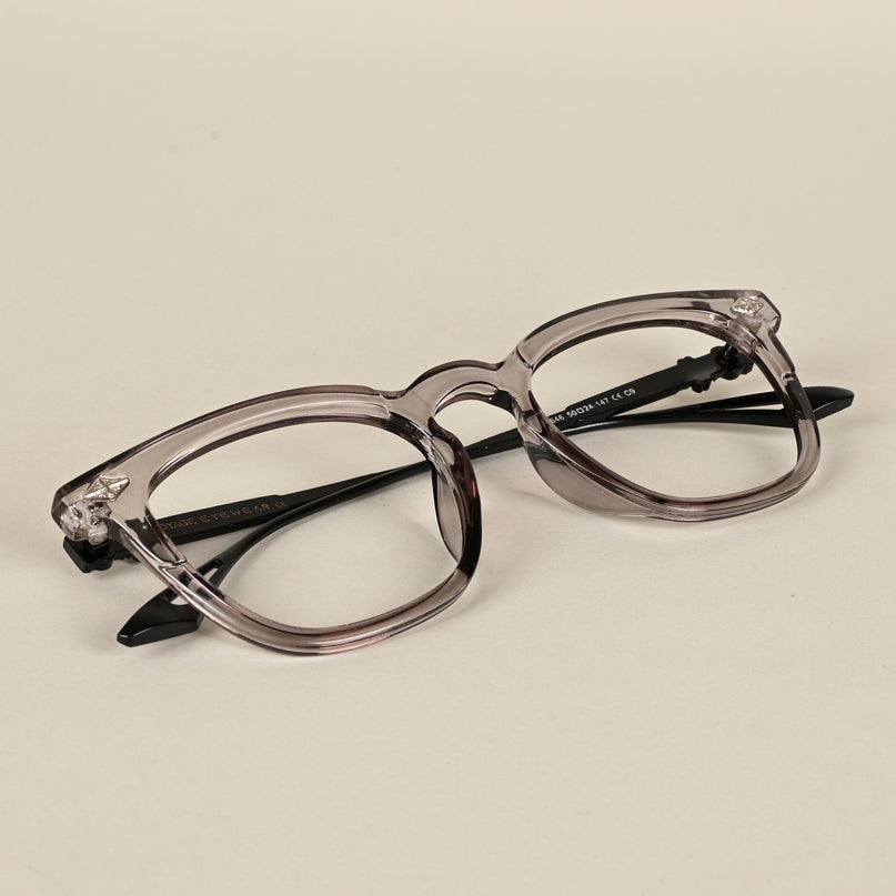 Voyage Grey Wayfarer Eyeglasses for Men & Women - MG4396-C3