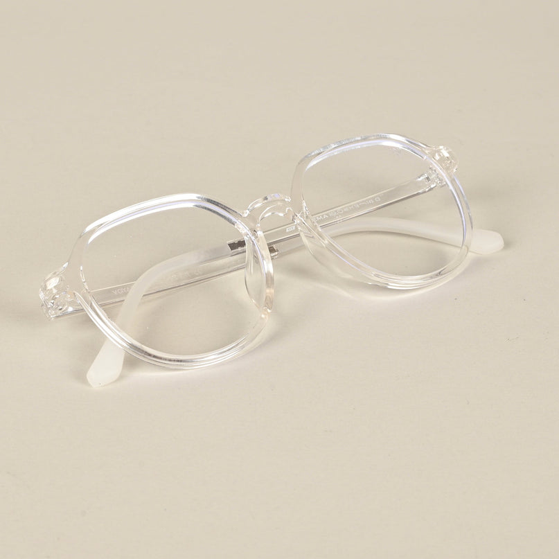 Voyage Air Transparent Round Eyeglasses for Men & Women - MG4389-C2