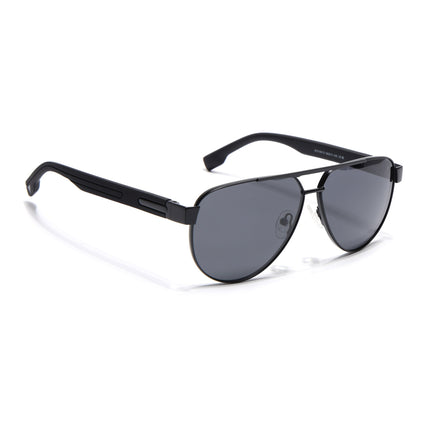 Aviator Polarized Sunglasses for Men & Women (Black Lens | Black Frame - SLPMG7224)