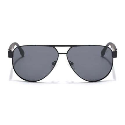 Aviator Polarized Sunglasses for Men & Women (Black Lens | Black Frame - SLPMG7224)