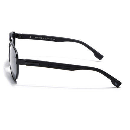 Aviator Polarized Sunglasses for Men & Women (Black Lens | Black Frame - SLPMG7224)