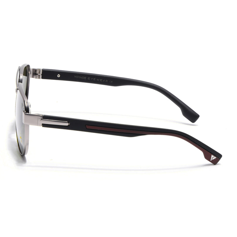 Aviator Polarized Sunglasses for Men & Women (Green Lens | Silver Frame - SLPMG7225)