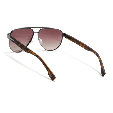 Aviator Polarized Sunglasses for Men & Women (Brown & Clear Lens | Grey Frame - SLPMG7226)