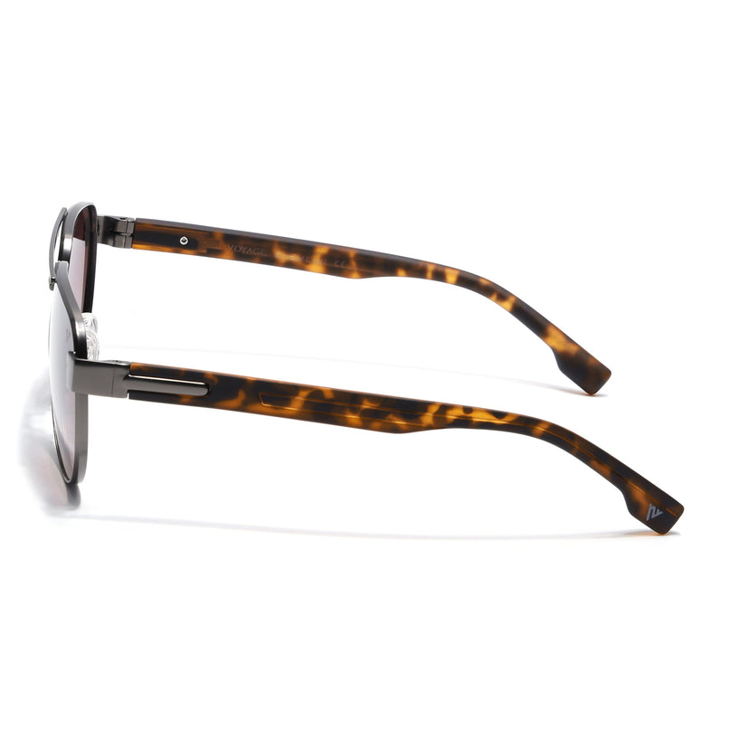 Aviator Polarized Sunglasses for Men & Women (Brown & Clear Lens | Grey Frame - SLPMG7226)