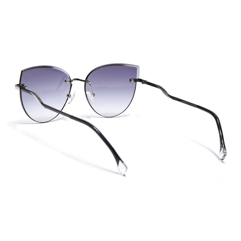 Cateye Sunglasses for Women (Grey & Clear Lens | Silver Frame - SLMG7220)