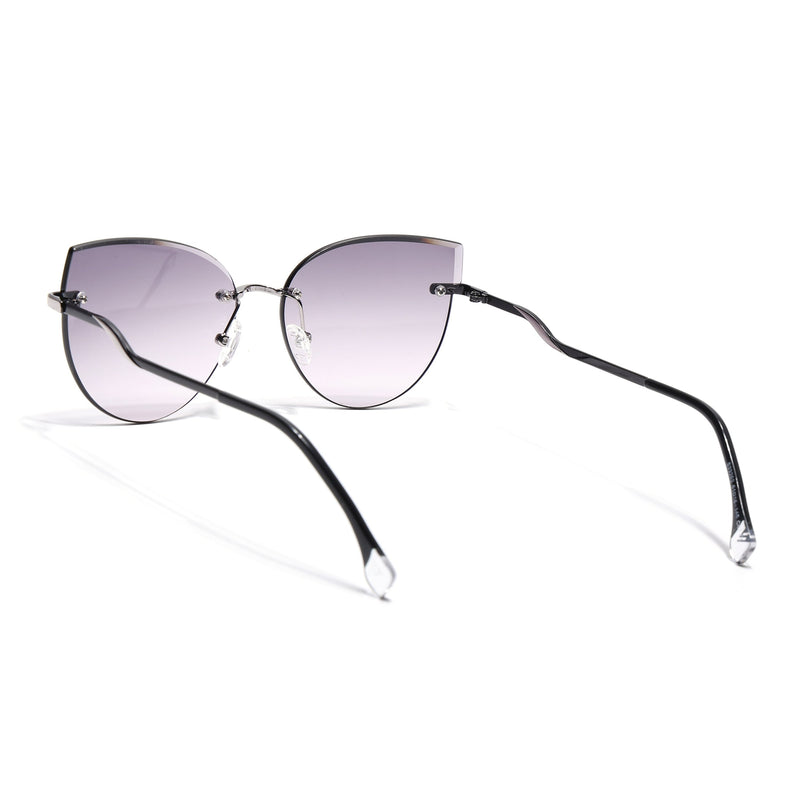 Cateye Sunglasses for Women (Grey & Purple Lens | Silver Frame - SLMG7221)