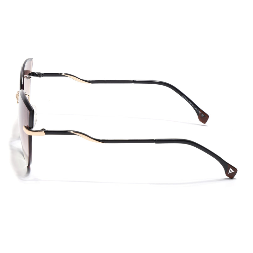 Cateye Sunglasses for Women (Brown & Clear Lens | Golden Frame - SLMG7222)