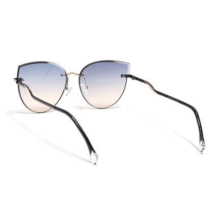 Cateye Sunglasses for Women (Grey & Brown Lens | Golden Frame - SLMG7223)