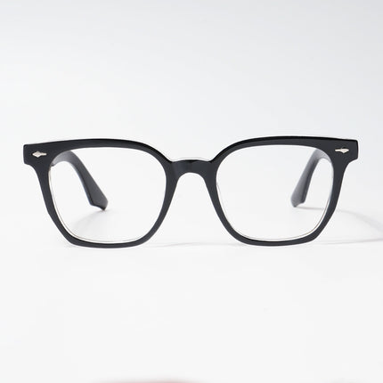 HEXXA Black & Transparent Square Eyeglasses for Men & Women (S9005CL464-C2)