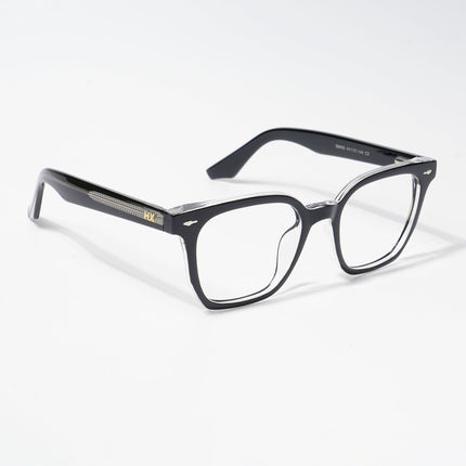 HEXXA Black & Transparent Square Eyeglasses for Men & Women (S9005CL464-C2)