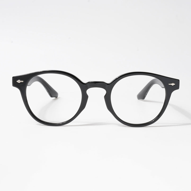 HEXXA Shine Black Round Eyeglasses for Men & Women (S9011CL476-C1)