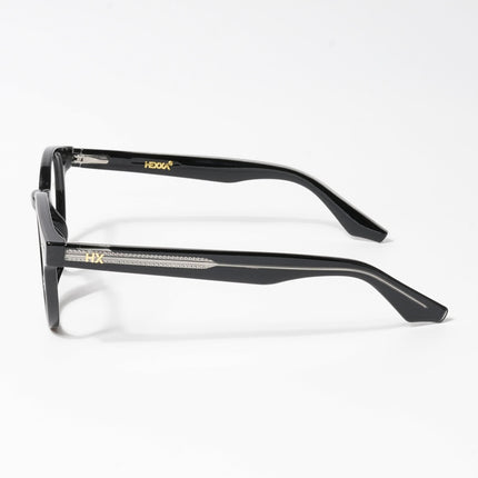HEXXA Shine Black Round Eyeglasses for Men & Women (S9011CL476-C1)