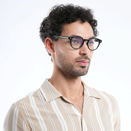 HEXXA Shine Black Round Eyeglasses for Men & Women (S9011CL476-C1)