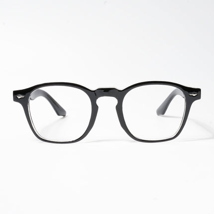 HEXXA Black & Transparent Square Eyeglasses for Men & Women (S9016CL493-C2)