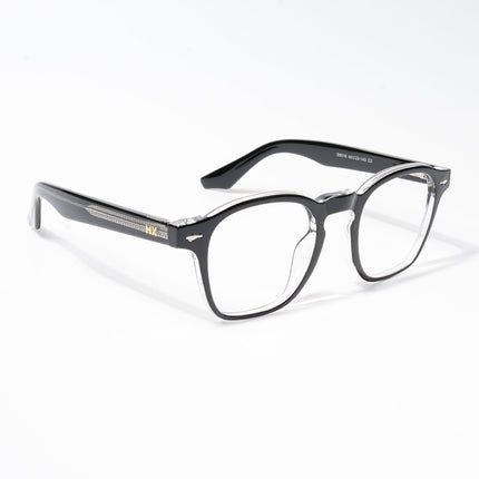 HEXXA Black & Transparent Square Eyeglasses for Men & Women (S9016CL493-C2)