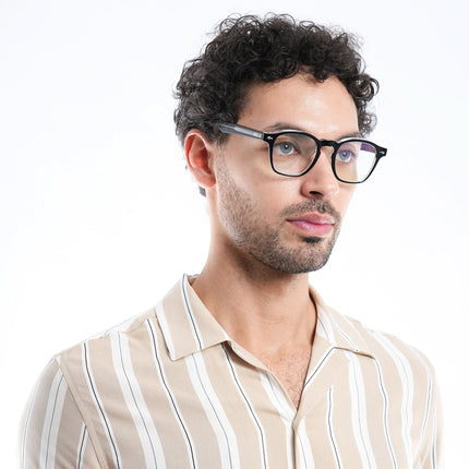HEXXA Black & Transparent Square Eyeglasses for Men & Women (S9016CL493-C2)