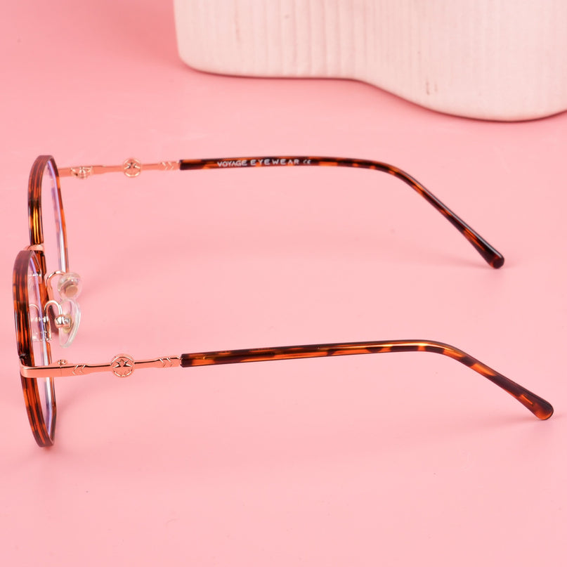 Voyage Glam Demi Brown Geometric Eyeglasses for Men & Women - MG5100-C3