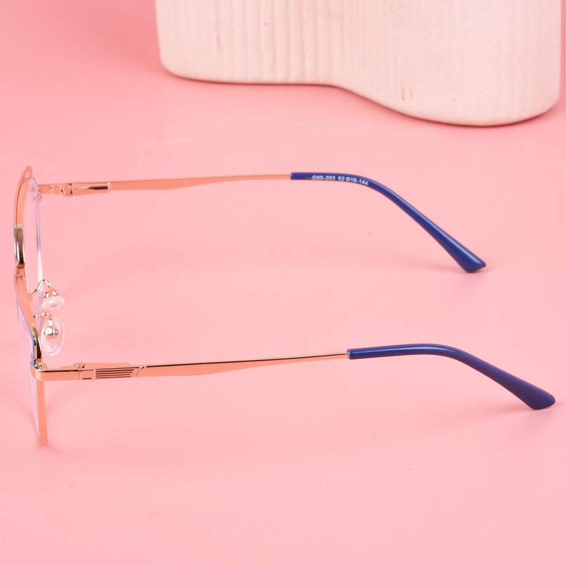 Voyage Glam Blue & Golden Cateye Eyeglasses for Women - MG4411-C3