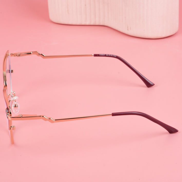 Voyage Glam Red & Golden Cateye Eyeglasses for Women - MG4402-C2