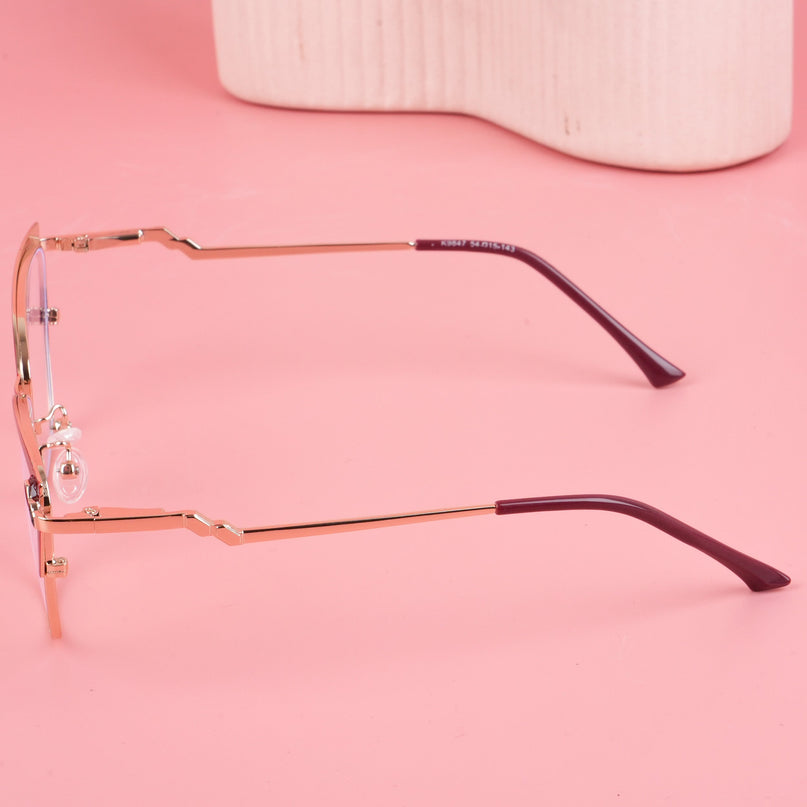 Voyage Glam Red & Golden Cateye Eyeglasses for Women - MG4402-C2