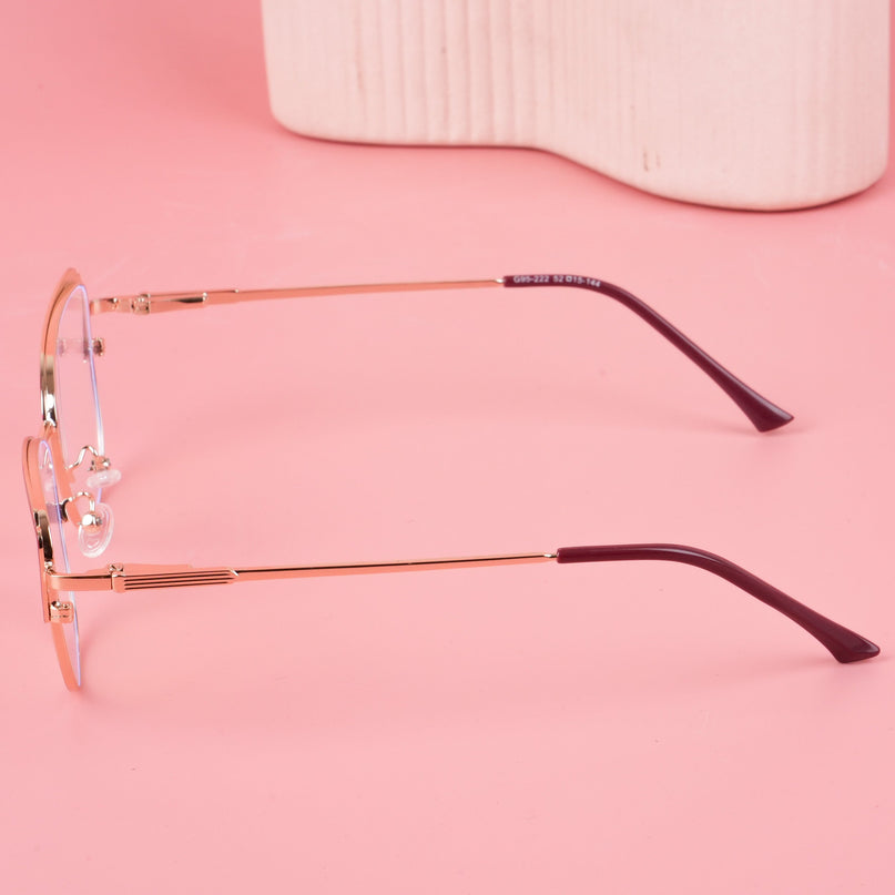Voyage Glam Red & Golden Cateye Eyeglasses for Women - MG4424-C5