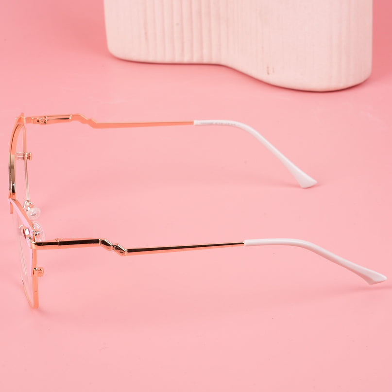 Voyage Glam Pink & Golden Cateye Eyeglasses for Women - MG4404-C4
