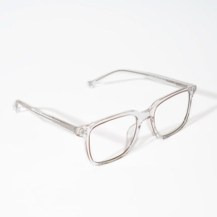 EyeJack Vortex Transparent Brown Rectangle Eyeglasses for Men & Women (SL001CL05-C2)