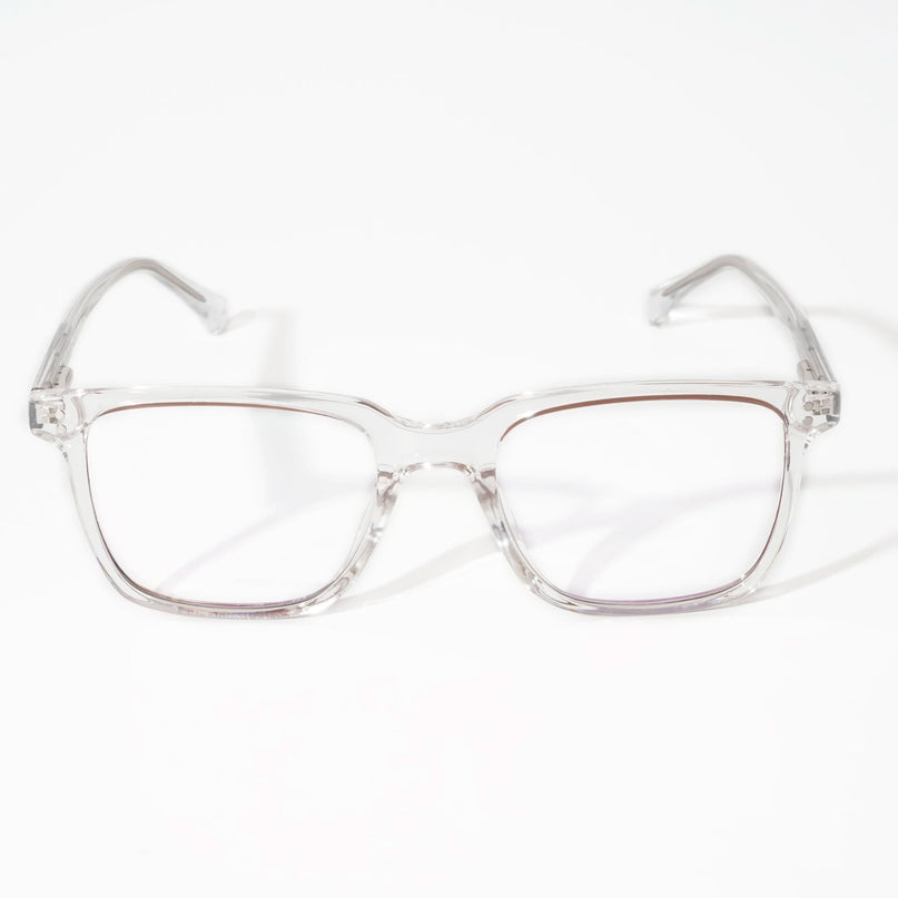 EyeJack Vortex Transparent Brown Rectangle Eyeglasses for Men & Women (SL001CL05-C2)