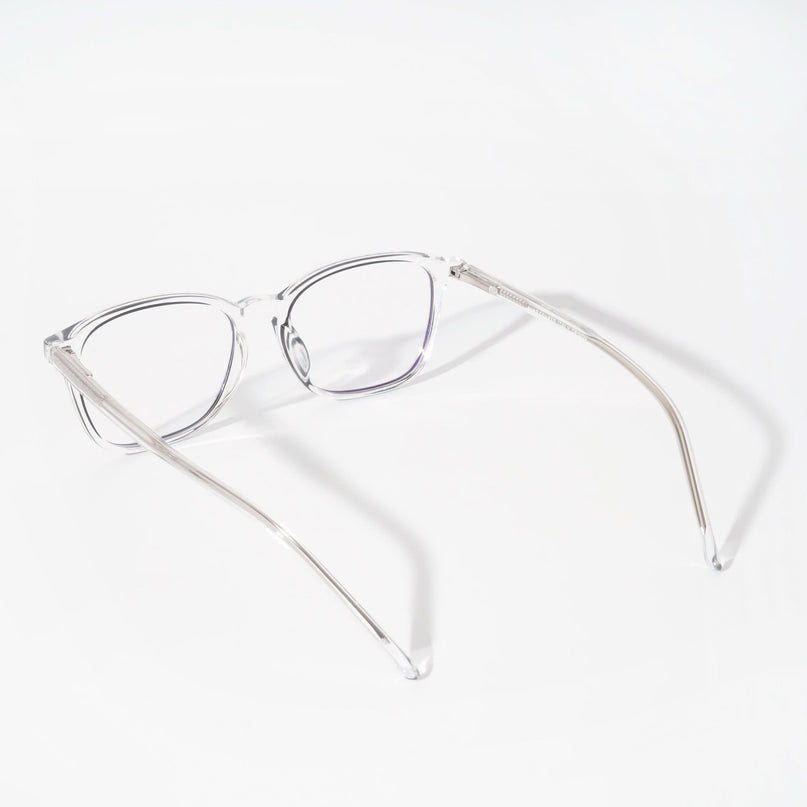 EyeJack Vortex Transparent Black Rectangle Eyeglasses for Men & Women (SL002CL08-C5)