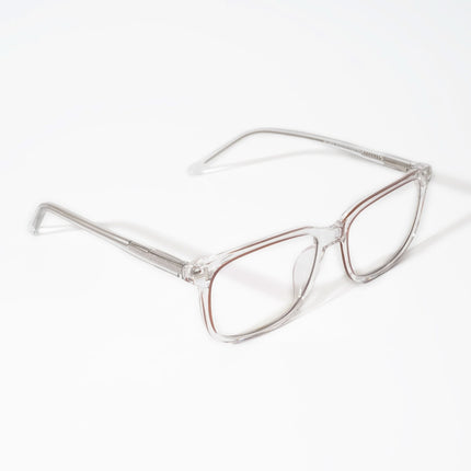 EyeJack Vortex Transparent Brown Rectangle Eyeglasses for Men & Women (SL003CL15-C5)