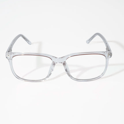 EyeJack Vortex Transparent Brown Rectangle Eyeglasses for Men & Women (SL003CL15-C5)